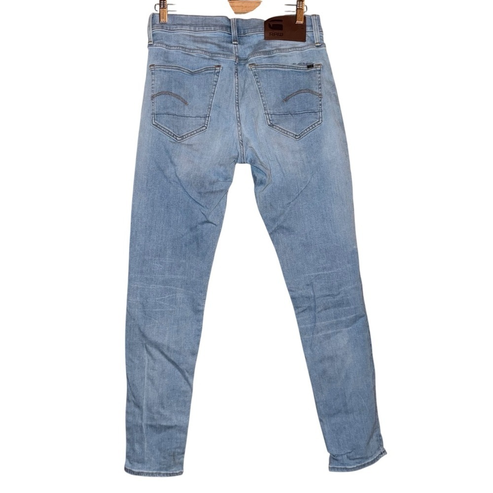 G STAR Raw 3301 Slim Light Blue Button Fly Jeans Skater Pants Size 29 X 30 - Picture 8 of 14